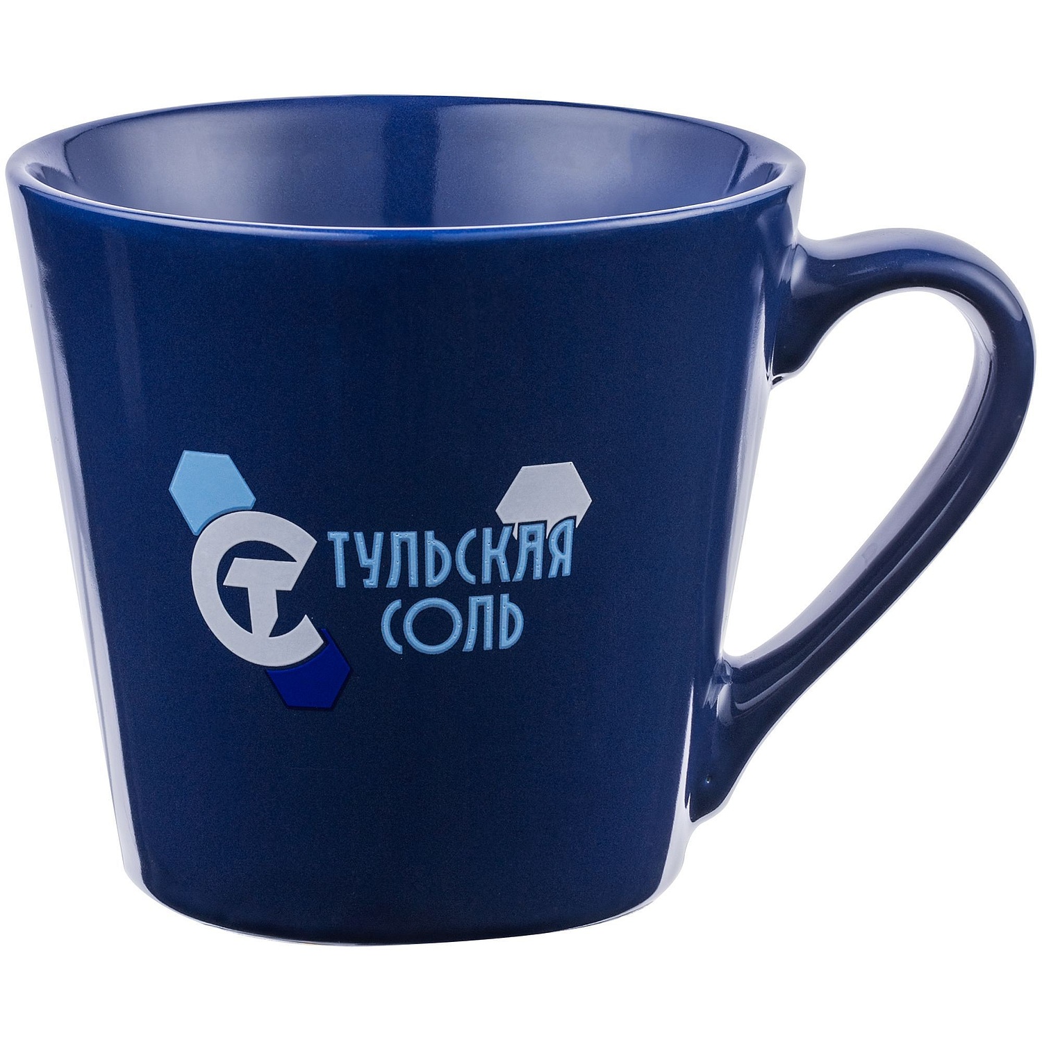 Кружка Modern Bell Classic, глянцевая, темно-синяя с логотипом