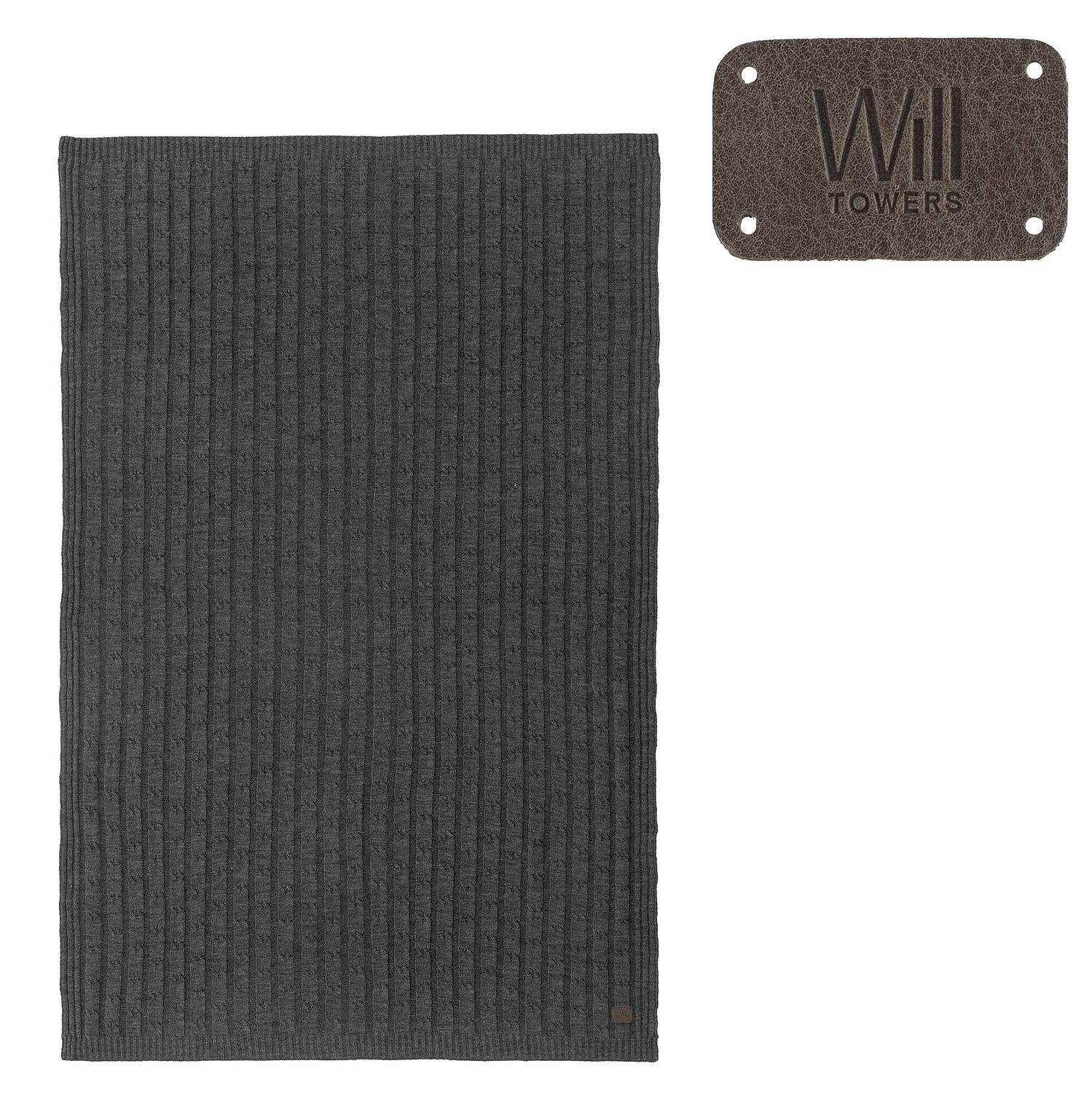 Лейбл кожаный Beta, S, серый с логотипом