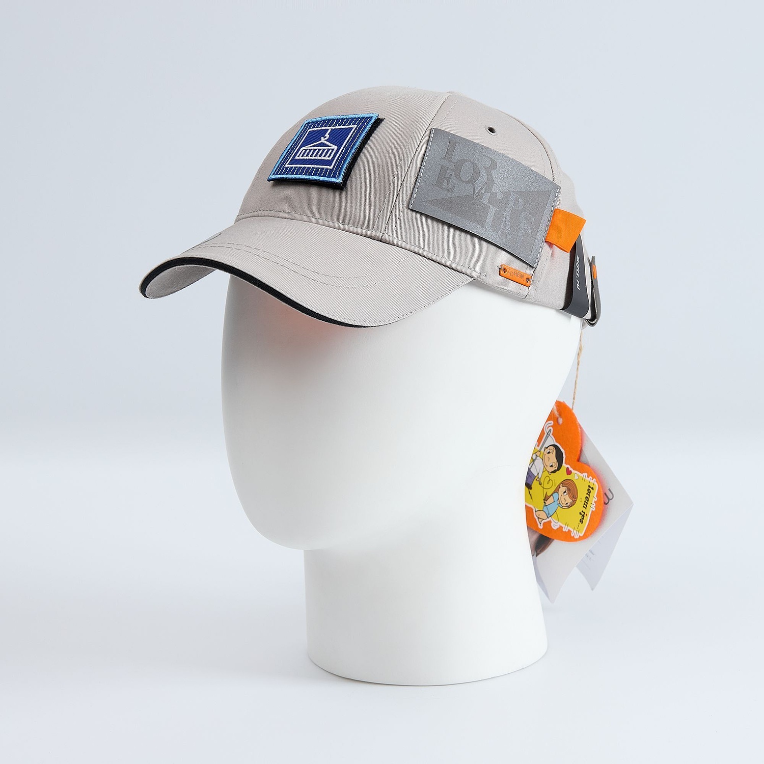 Бейсболка Canopy, серая с черным кантом