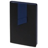 Ежедневник Bookmark, недатированный, черный с синим с логотипом