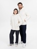 Худи оверсайз унисекс Snuggie, молочно-белое с логотипом