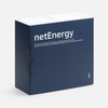 Bluetooth-колонка с беспроводной зарядкой и часами netEnergy, серая с логотипом