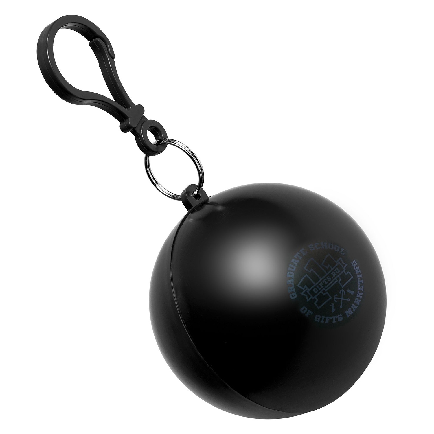 Дождевик в круглом футляре Nimbus, черный с логотипом