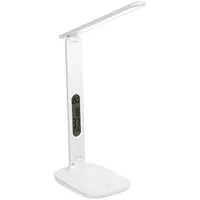 Настольная лампа с часами и календарем Office Torch, белая Настольная лампа с часами и календарем Office Torch, белая