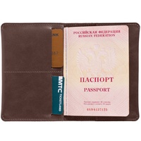 Обложка для паспорта Apache, ver.2, темно-коричневая